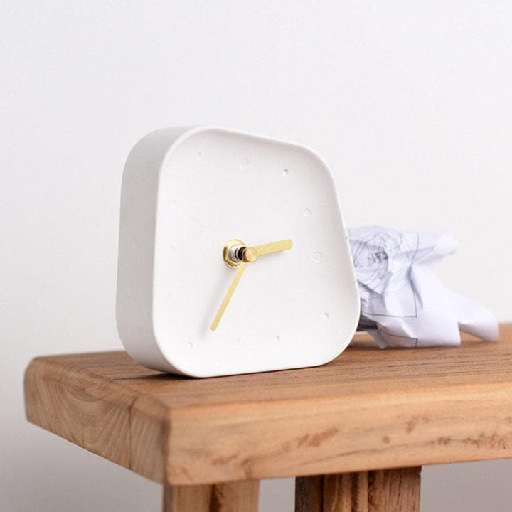 Minimalist Asymmetric Desk Clock - Clock - White - Seravelle Home