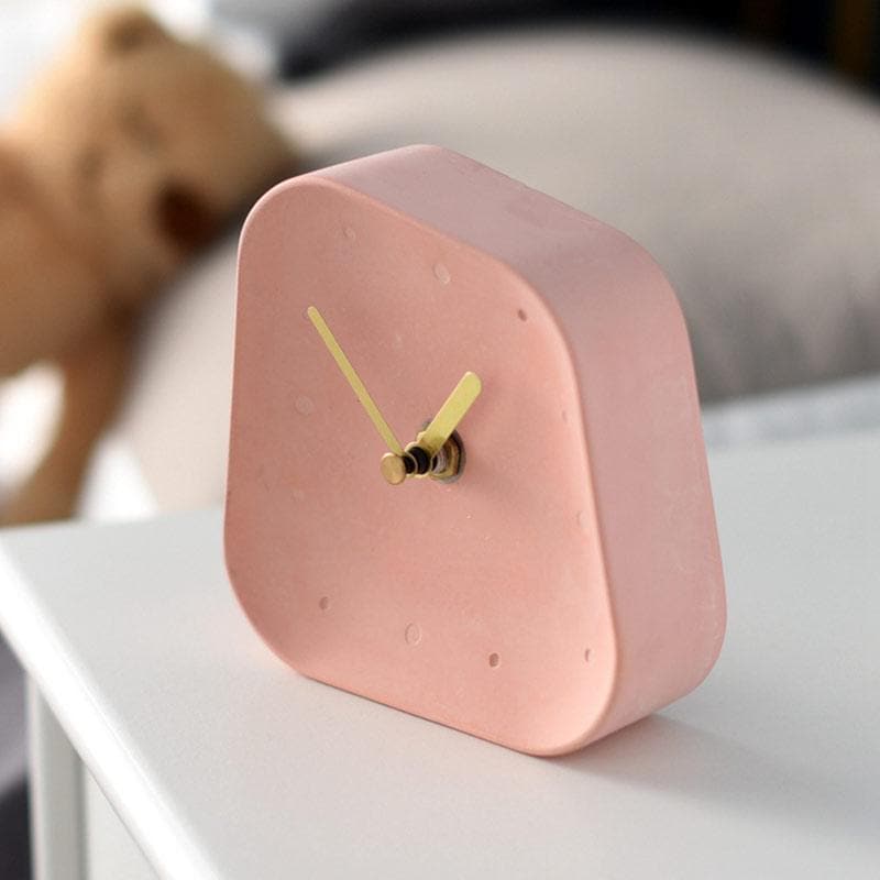 Minimalist Asymmetric Desk Clock - Clock - Pink - Seravelle Home