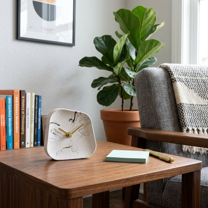 Minimalist Asymmetric Desk Clock - Clock - Black - Seravelle Home