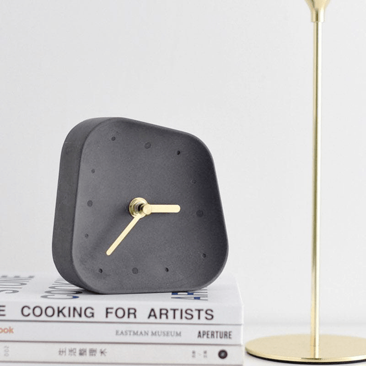 Minimalist Asymmetric Desk Clock - Clock - Dark Grey - Seravelle Home
