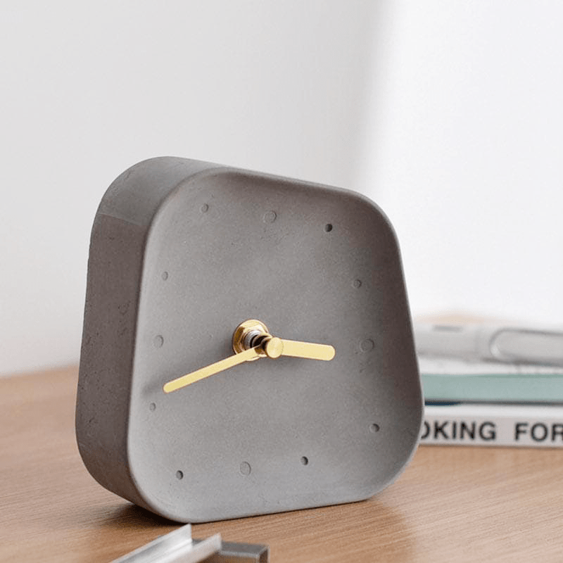 Minimalist Asymmetric Desk Clock - Clock - Grey - Seravelle Home