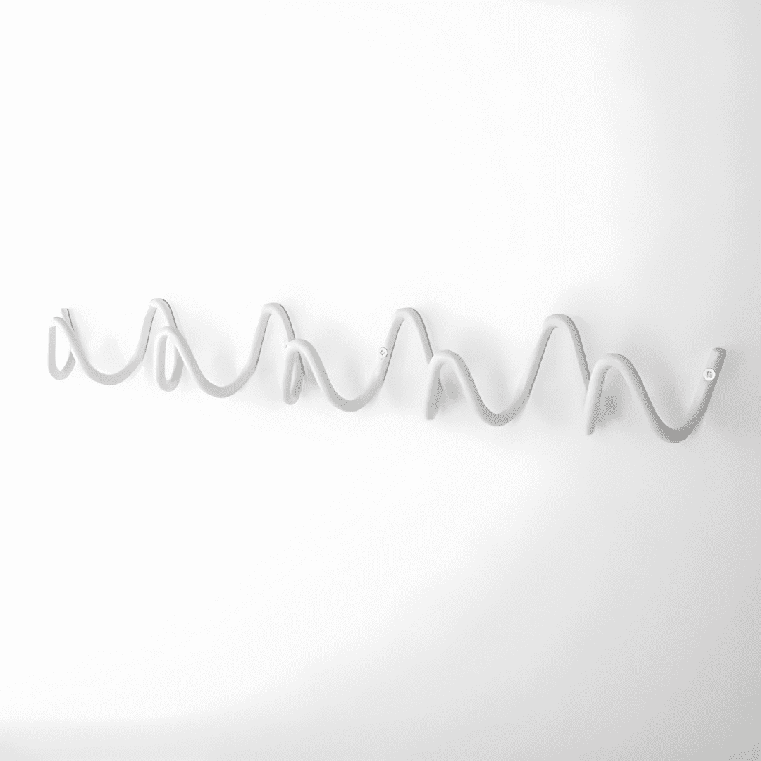 Minimalist Wall Coat Rack with Modern Metal Design - Coat & Hat Racks - White - Seravelle Home