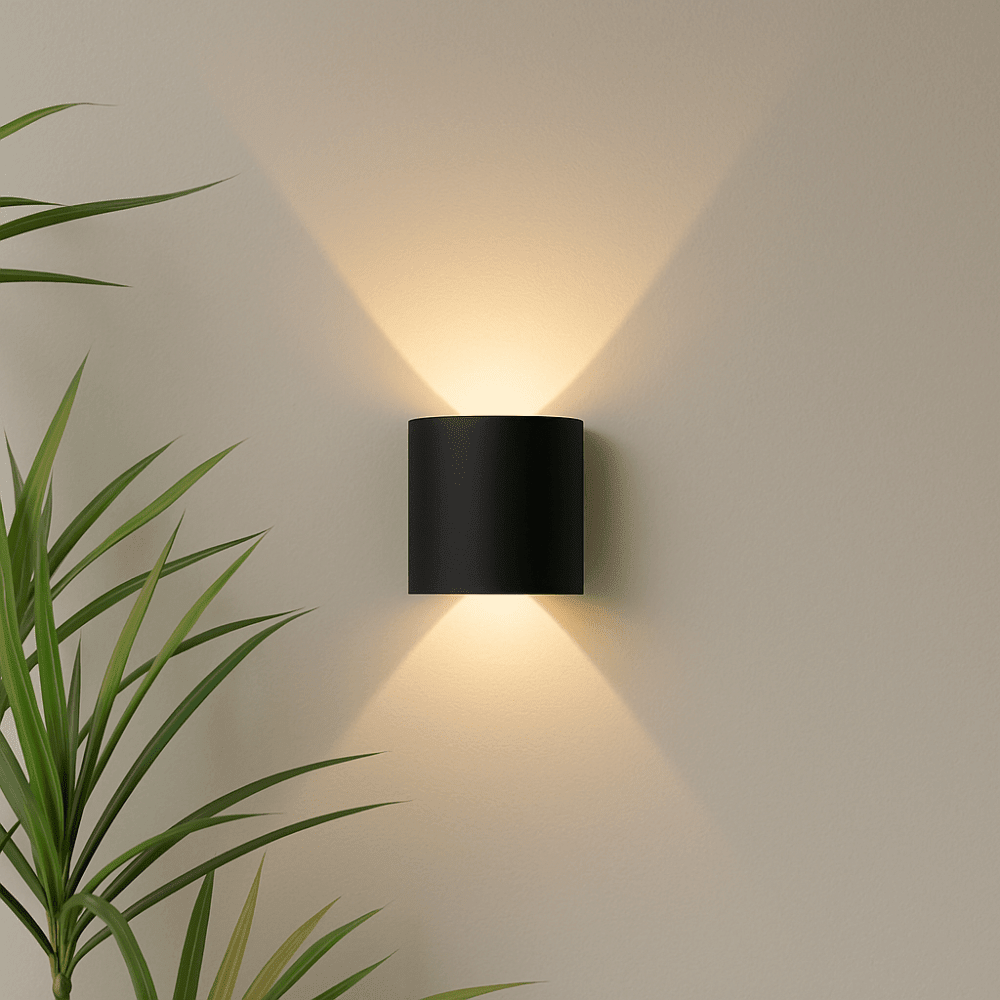 Modern LED Wall Light for Indoor & Outdoor Use in Black & White - Wall Light - 2W | Black - Seravelle Home
