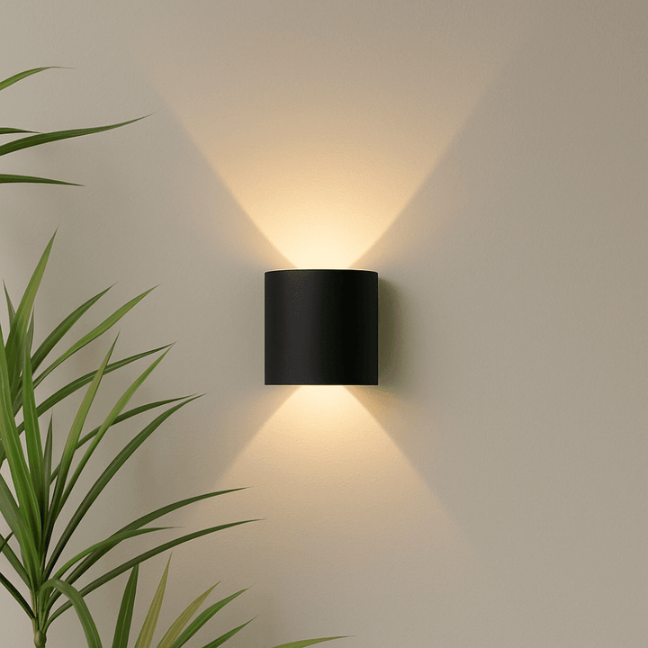 Modern LED Wall Light for Indoor & Outdoor Use in Black & White - Wall Light - 2W | Black - Seravelle Home