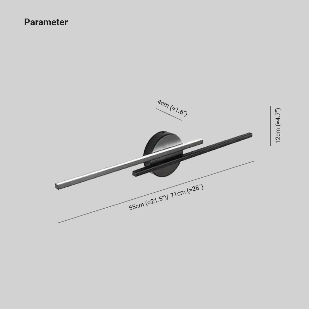 Modern Linear Wall Sconce with Dual Beam Metal Design - Wall Light Fixtures - Black - Seravelle Home