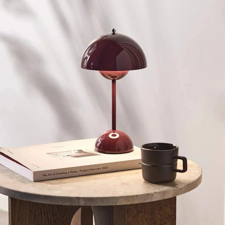 Modern Mushroom Table Lamp for Soft Ambient Light - Table Lamp - Red - Seravelle Home