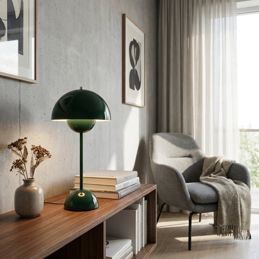 Modern Mushroom Table Lamp for Soft Ambient Light - Table Lamp - Green - Seravelle Home