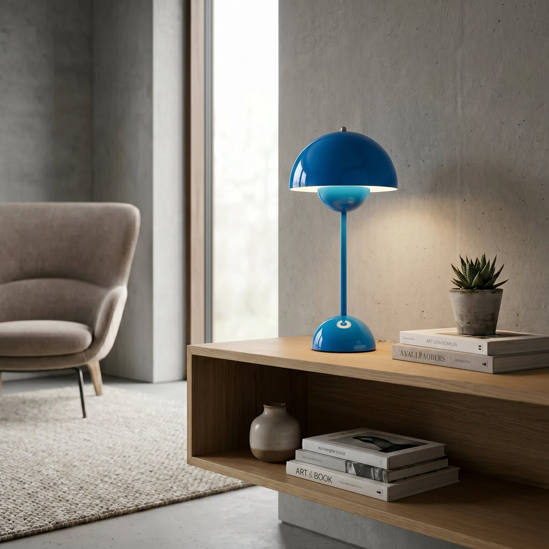 Modern Mushroom Table Lamp for Soft Ambient Light - Table Lamp - Blue - Seravelle Home