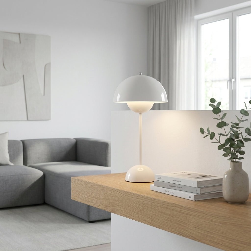 Modern Mushroom Table Lamp for Soft Ambient Light - Table Lamp - White - Seravelle Home
