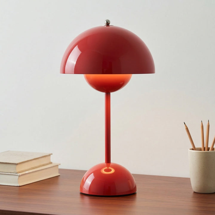 Modern Nordic Table Lamp in Minimalist Mushroom Design - Pilz - Tischleuchte - Red - Seravelle Home