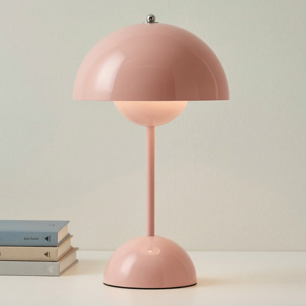 Modern Nordic Table Lamp in Minimalist Mushroom Design - Pilz - Tischleuchte - Pink - Seravelle Home