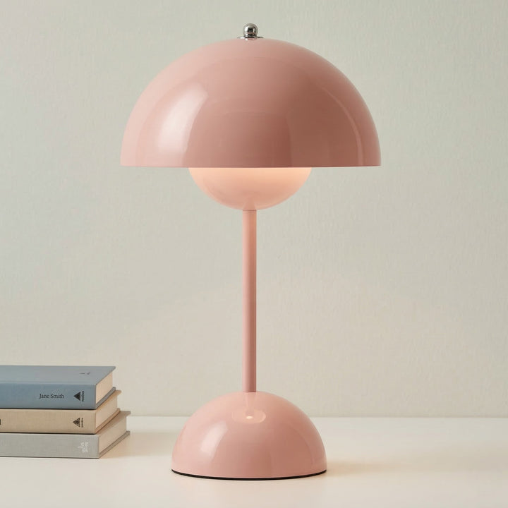 Modern Nordic Table Lamp in Minimalist Mushroom Design - Pilz - Tischleuchte - Pink - Seravelle Home