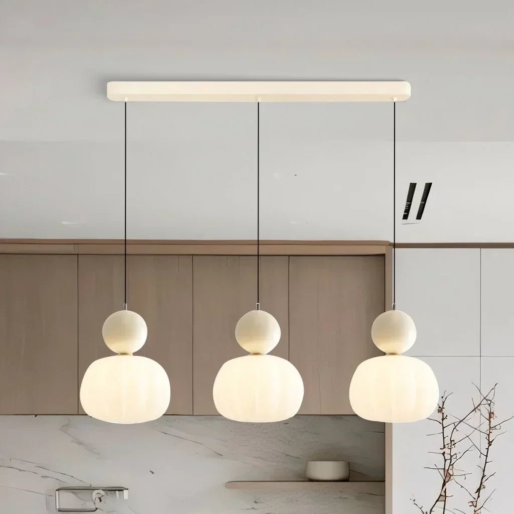 Modern Pendant Light with Colourful Accents - Pendant Light - Beige - Seravelle Home
