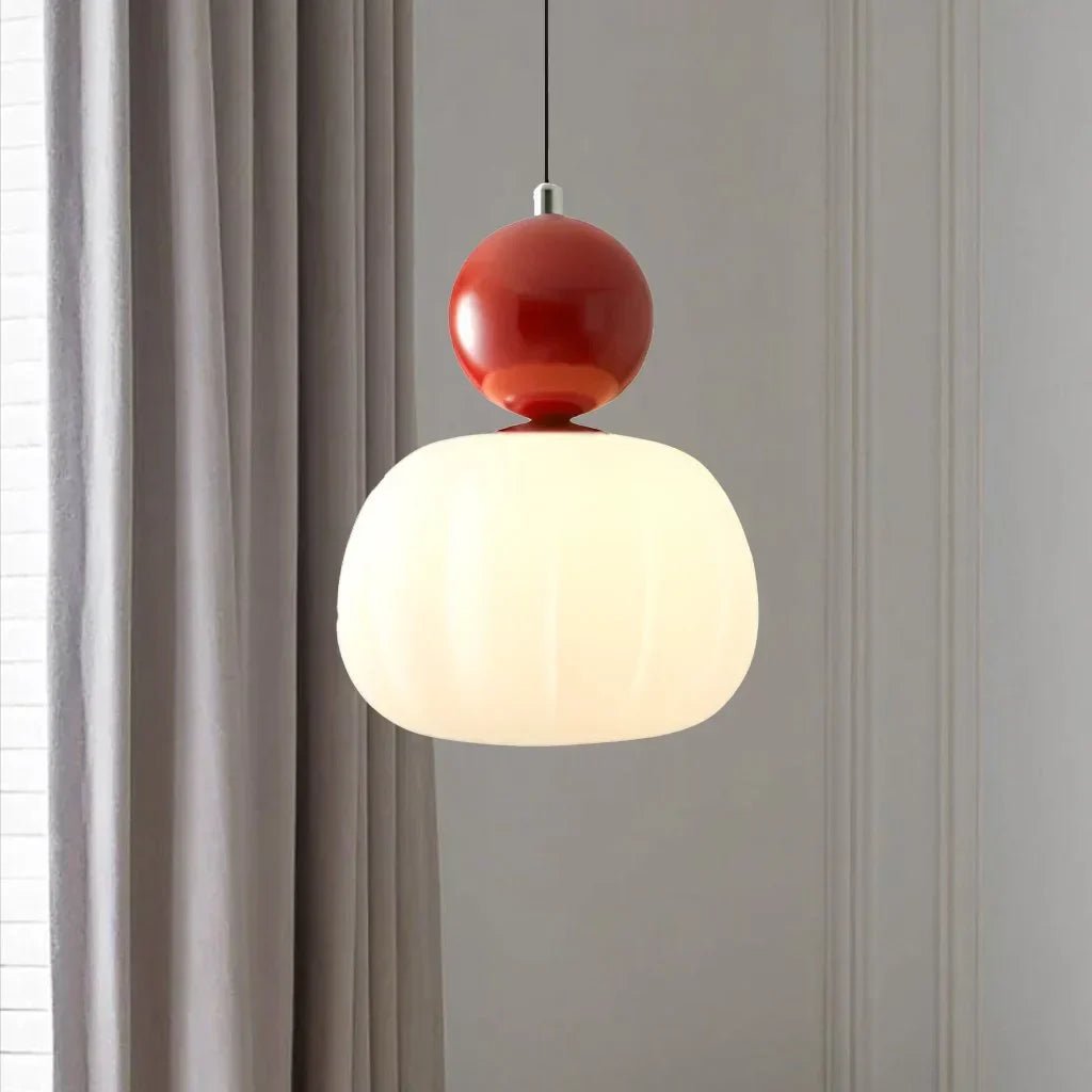 Modern Pendant Light with Colourful Accents - Pendant Light - Red - Seravelle Home