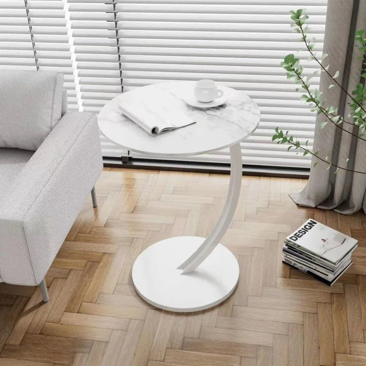 Modern round side table with curved base - Table - H - Seravelle Home