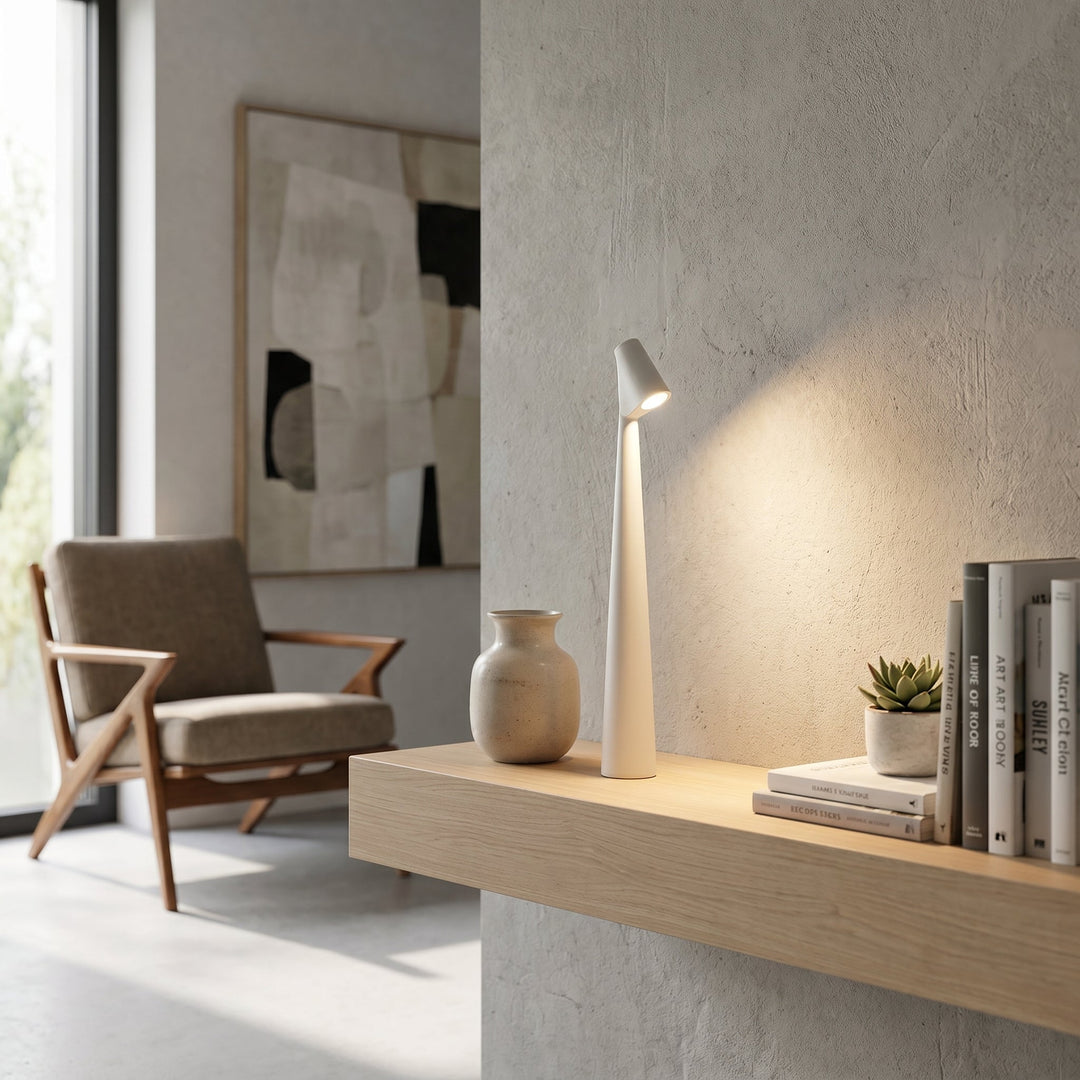 Modern Table Lamp in Minimalist Design - Table Lamp - White - Seravelle Home