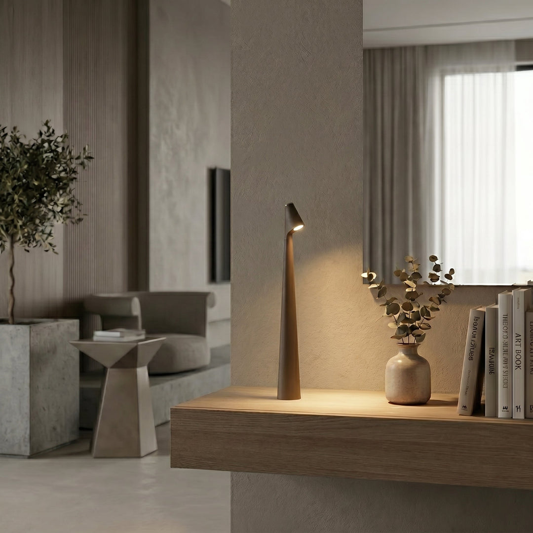 Modern Table Lamp in Minimalist Design - Table Lamp - Brown - Seravelle Home