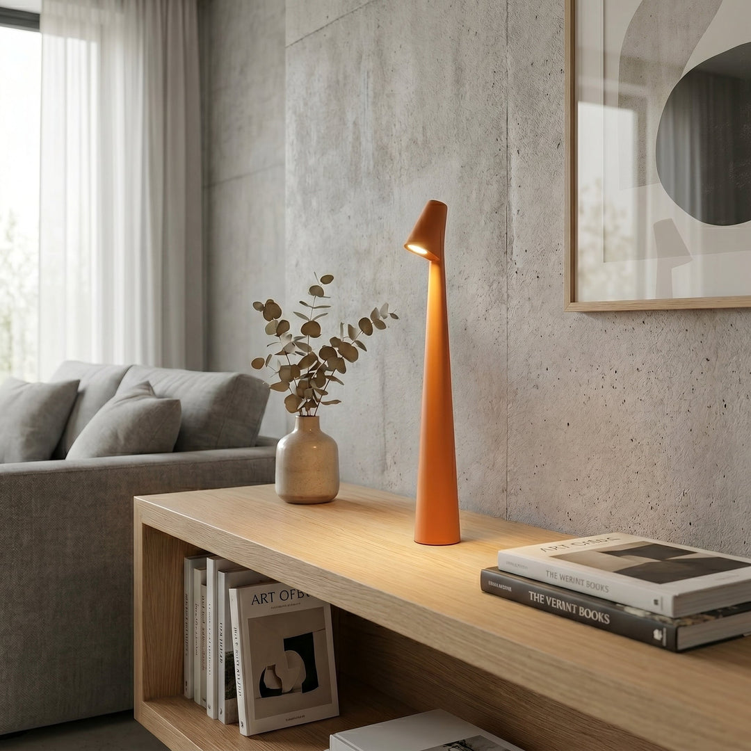 Modern Table Lamp in Minimalist Design - Table Lamp - Orange - Seravelle Home