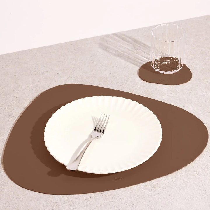 Modern Triangular Table Mat - Table Mat - Brown - Seravelle Home