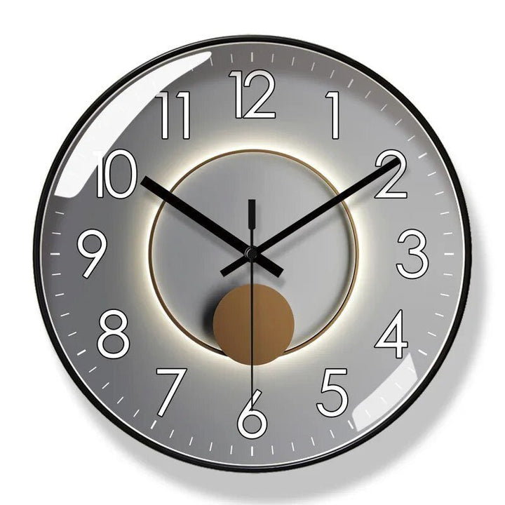Modern Wall Clock with Minimalist Dial - Wall Clock - Black - Grey - Seravelle Home