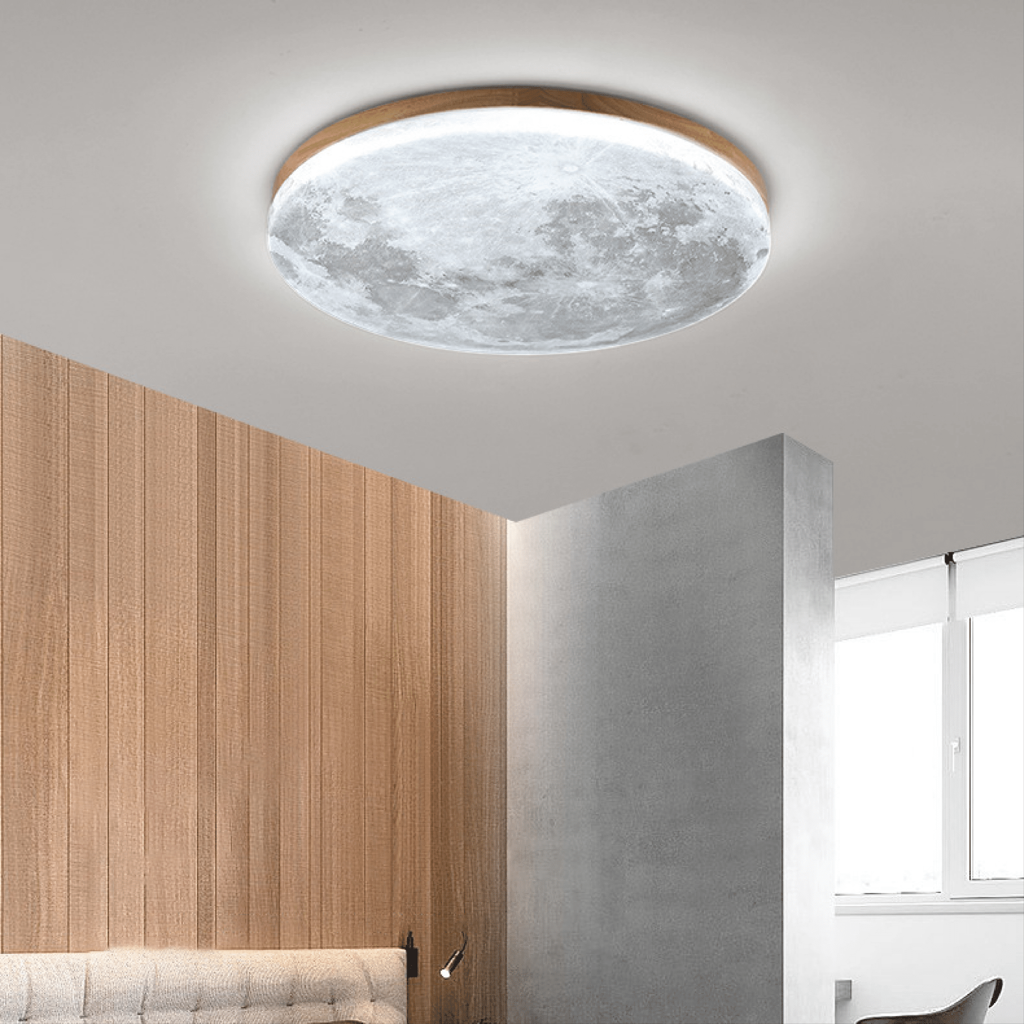 Moon Ceiling Lamp – Modern Dimmable LED Design - Ceiling Light - Yellow - Seravelle Home