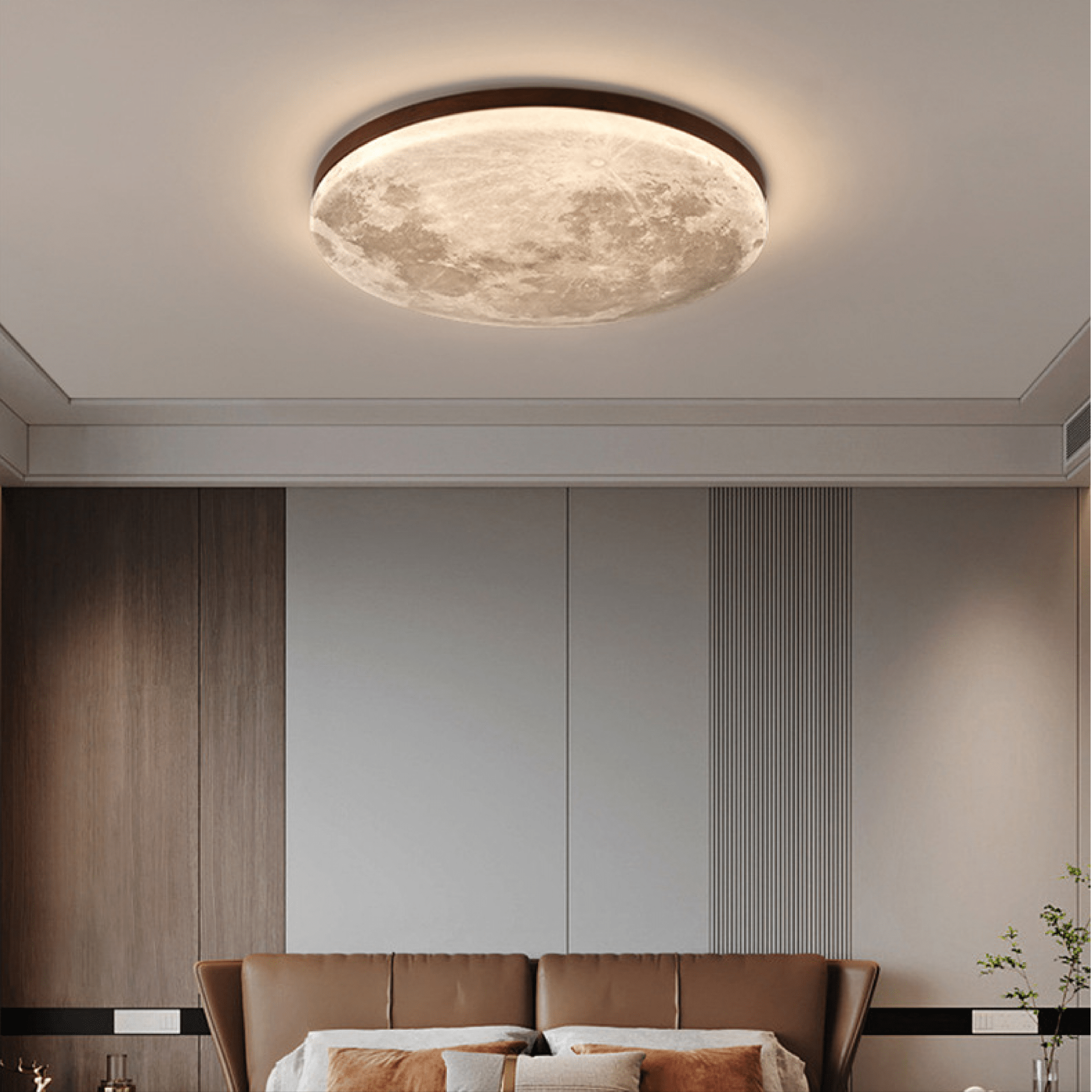 Moon Ceiling Lamp – Modern Dimmable LED Design - Ceiling Light - Yellow - Seravelle Home