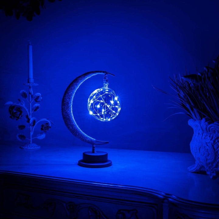 Moon Lamp with Rope Design for Atmospheric Lighting - Table Lamp - Galaxy blue - Seravelle Home