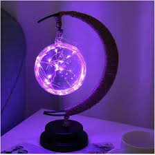 Moon Lamp with Rope Design for Atmospheric Lighting - Table Lamp - Galaxy blue - Seravelle Home