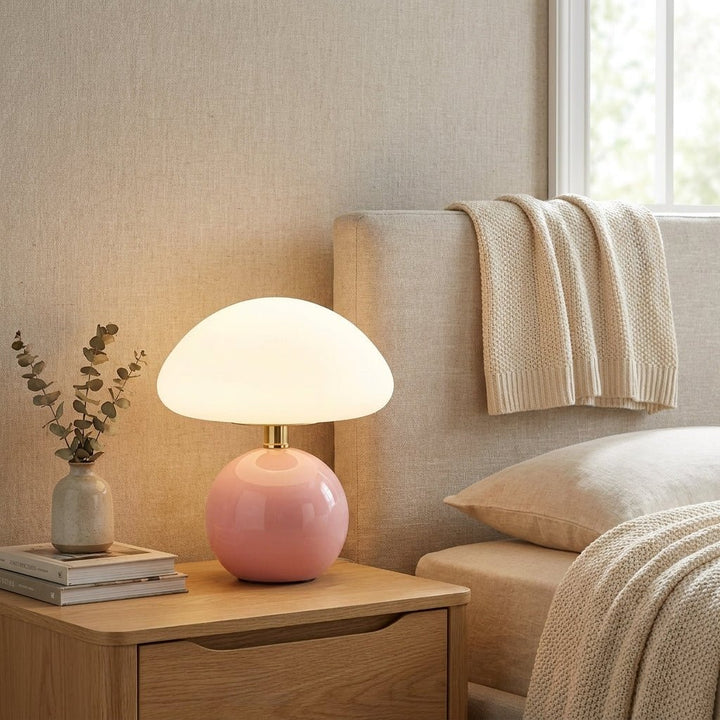 Mushroom Design Table Lamp for Modern Accent Lighting - Table Lamp - Pink - Seravelle Home