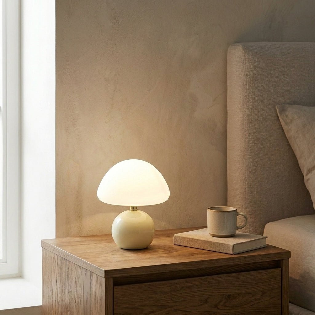 Mushroom Design Table Lamp for Modern Accent Lighting - Table Lamp - Beige - Seravelle Home