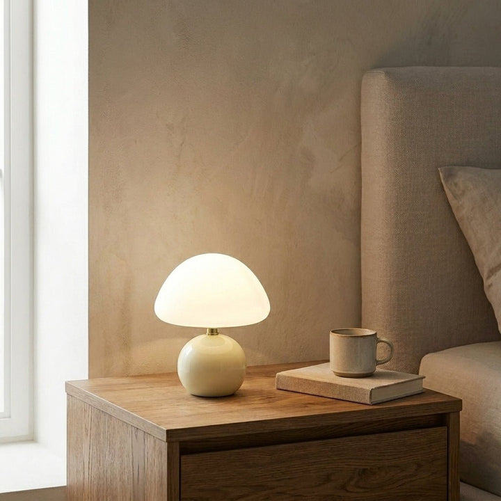 Mushroom Design Table Lamp for Modern Accent Lighting - Table Lamp - Beige - Seravelle Home
