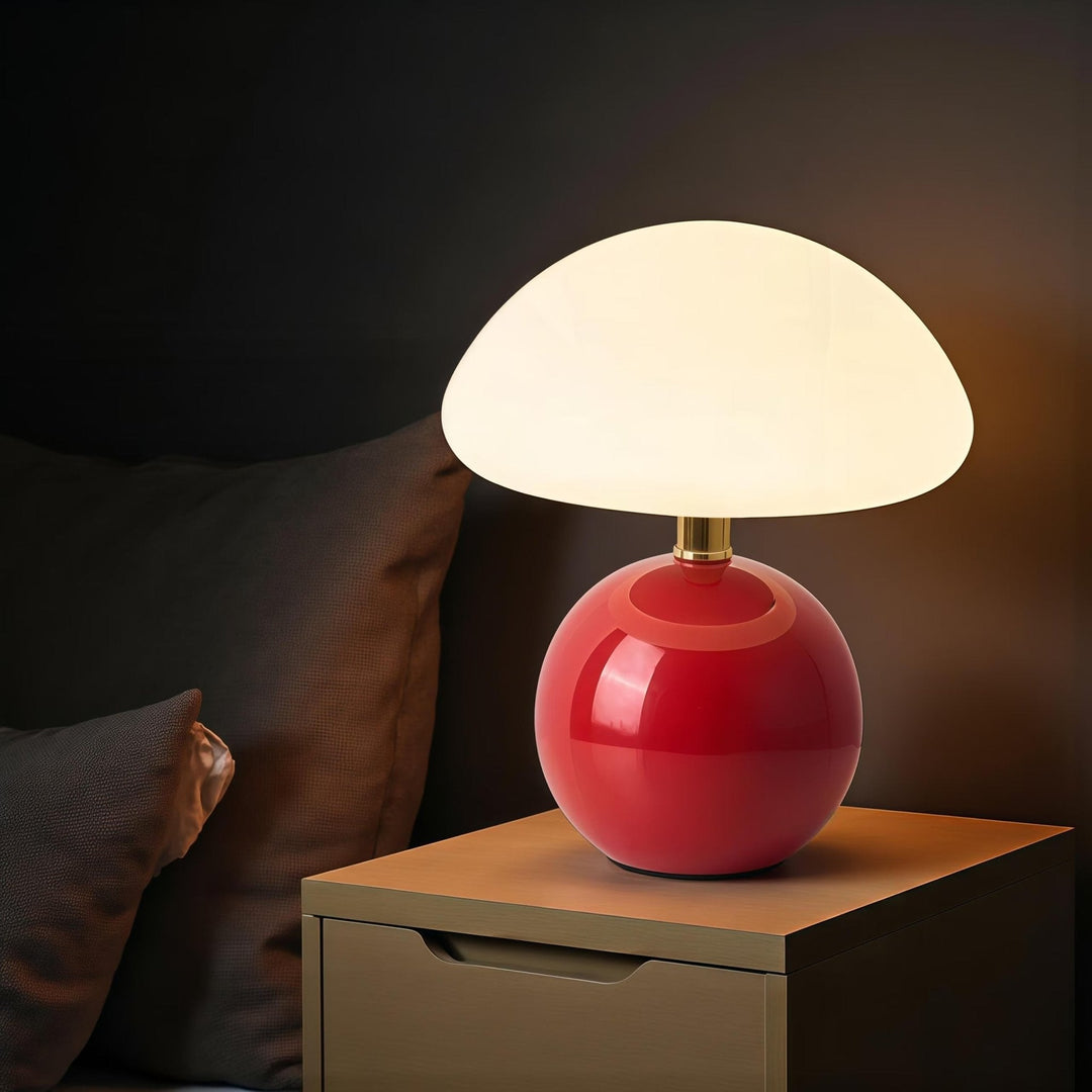 Mushroom Design Table Lamp for Modern Accent Lighting - Table Lamp - Red - Seravelle Home