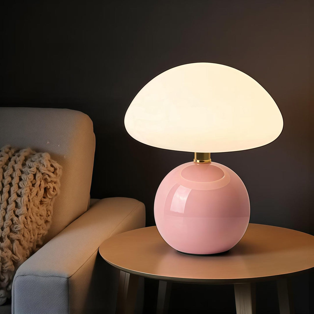 Mushroom Design Table Lamp for Modern Accent Lighting - Table Lamp - Pink - Seravelle Home
