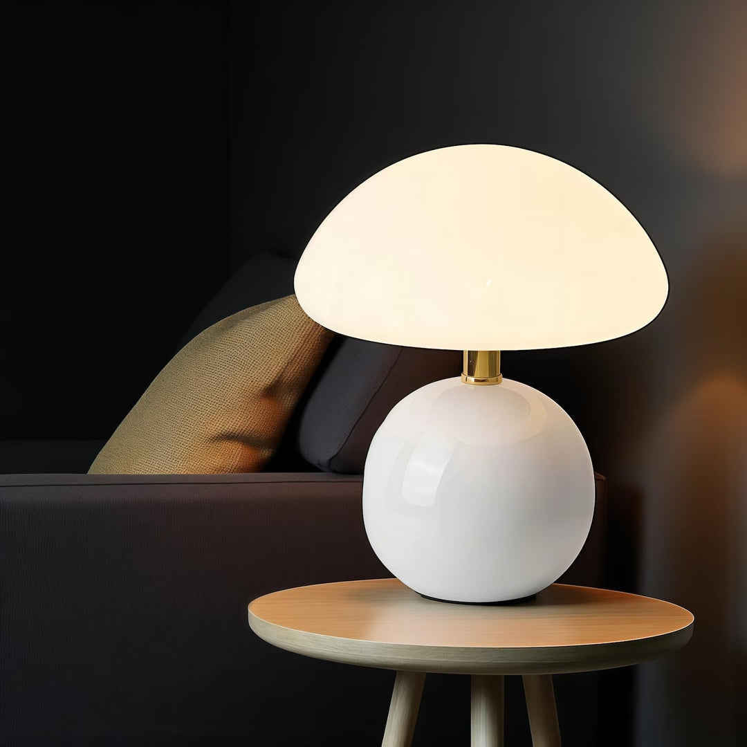 Mushroom Design Table Lamp for Modern Accent Lighting - Table Lamp - White - Seravelle Home