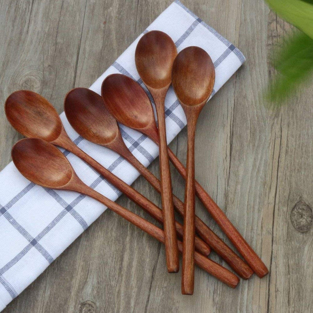 Natural wooden spoons with long handles - Wooden Spoon - Seravelle Home