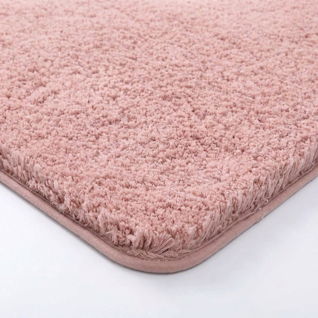 Non - slip bath mat made of soft plush for the bathroom - Bath Mat - Pink - Seravelle Home