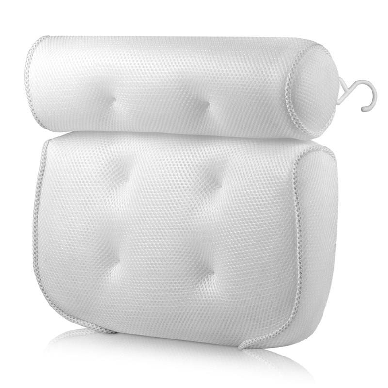 Non - slip Bath Pillow with Suction Cups - Bath Pillow - White - Seravelle Home