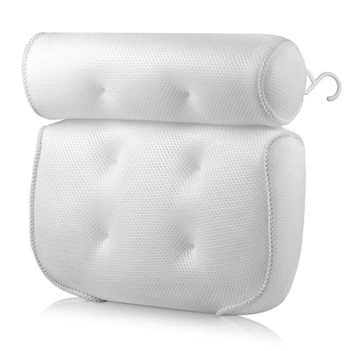 Non - slip Bath Pillow with Suction Cups - Bath Pillow - White - Seravelle Home