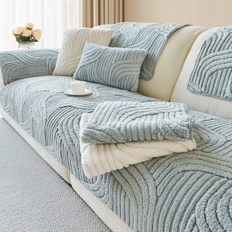Non - Slip & Textured Sofa Throw - Sofa Throw - Light Grey - Seravelle Home