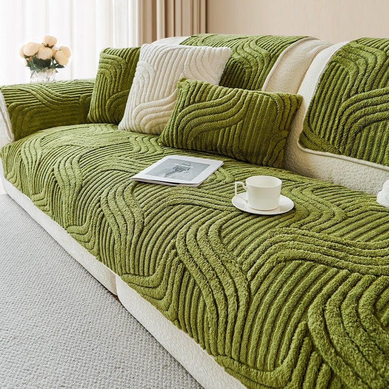 Non - Slip & Textured Sofa Throw - Sofa Throw - Green - Seravelle Home