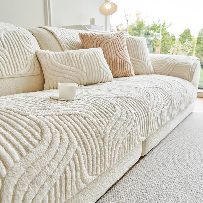 Non - Slip & Textured Sofa Throw - Sofa Throw - White - Seravelle Home