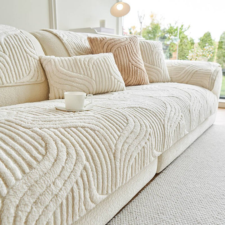 Non - Slip & Textured Sofa Throw - Sofa Throw - White - Seravelle Home