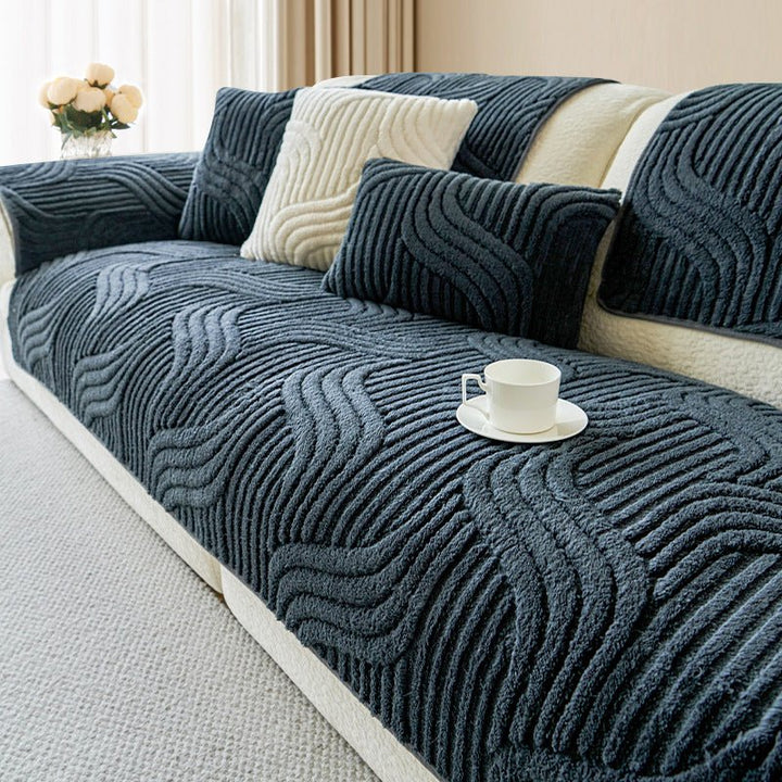 Non - Slip & Textured Sofa Throw - Sofa Throw - Dark Grey - Seravelle Home