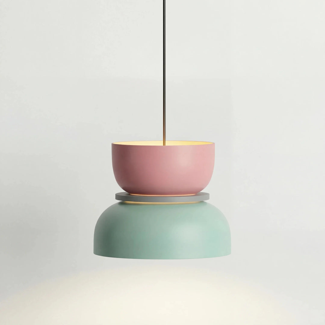 Nordic Pendant Light in Modern Colour Gradient Design - Pendant Light - Pink + Light Green - Seravelle Home