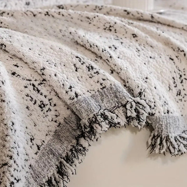 Nordic Speckle Pattern Reversible Sofa Throw - Sofa Cover - Ash Fern - Seravelle Home