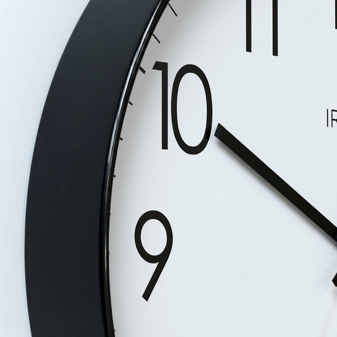 Nordic Wall Clock with Large Numerals and Silent Mechanism
