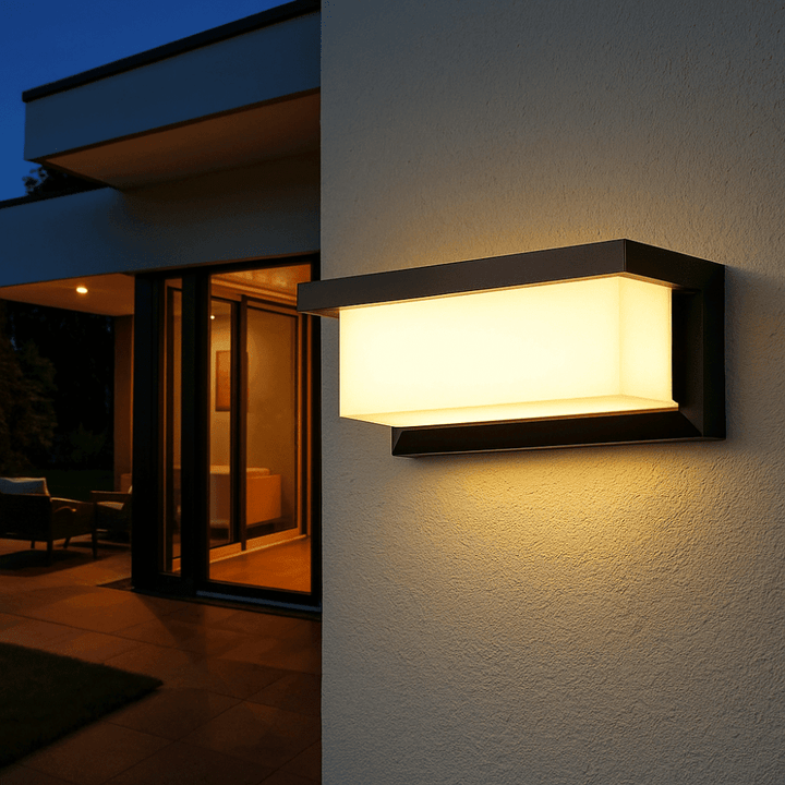Outdoor Wall Light with Motion Sensor for Garden and Entrance - Wall Light - Horizontal Rectangle - Seravelle Home