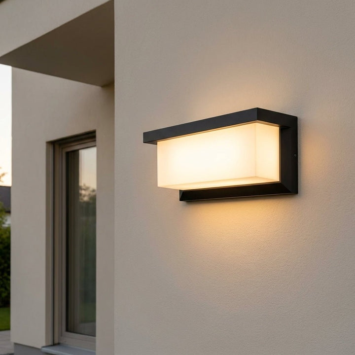 Outdoor Wall Light with Motion Sensor for Garden and Entrance - Wall Light - Horizontal Rectangle - Seravelle Home
