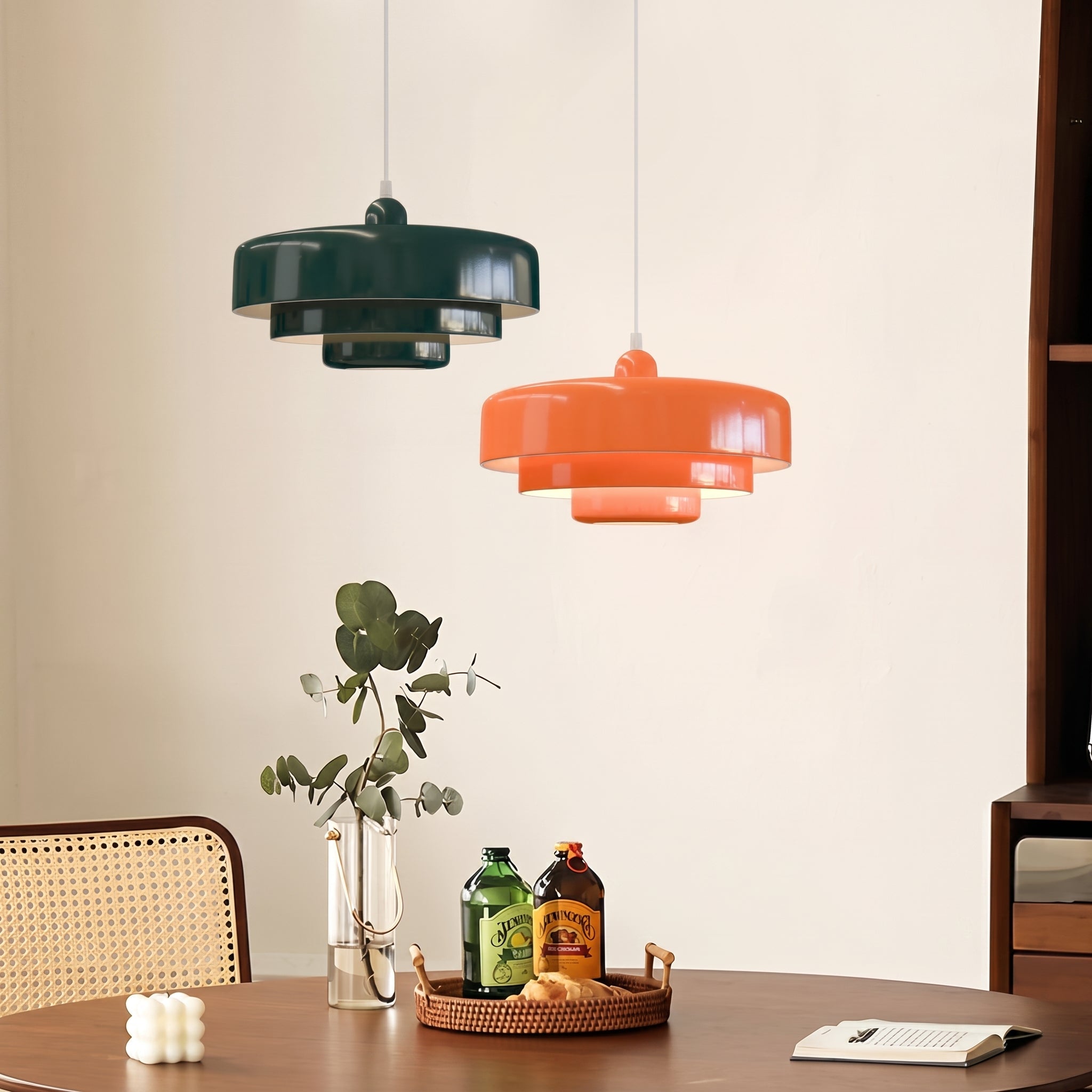 Pendant Light in Modern Three-Layered Design - Pendant Light - Green - Seravelle Home