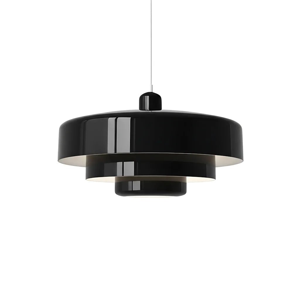 Pendant Light in Modern Three - Layered Design - Pendant Light - Black - Seravelle Home
